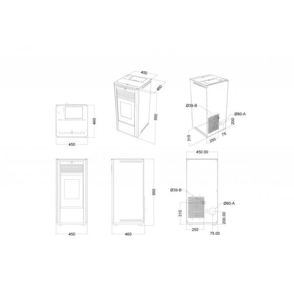PACK Poêle à granules Afrodite S 10 kW + Kit ventouse Dinak – Image 4