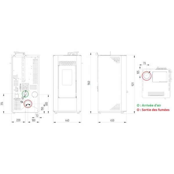 PACK Poêle à granulés C9 FIREMATIC + Kit ventouse Dinak – Image 10