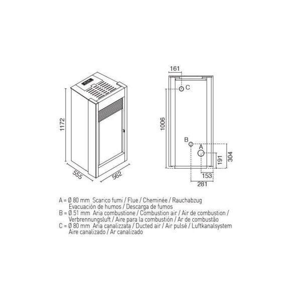 Poêle à granules canalisable - EVA CALOR Beatrice 14 kW – Image 4