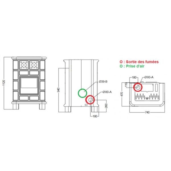 Poêle à granules en céramique - ORIGINE PHEBO Diana 12.7 kW – Image 5