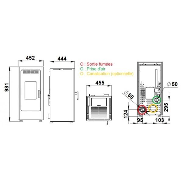 Poêle à granulés silencieux étanche fonte - FIREMATIC BR9 8 kW – Image 9