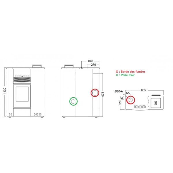 Poêle à granules extra-plat céramique - ORIGINE PHEBO Iris Maxi 11.5 kW – Image 6