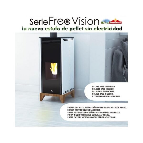 Poêle à granules sans électricité convection naturelle - BRONPI Free 6 Vision 6 kW – Image 5