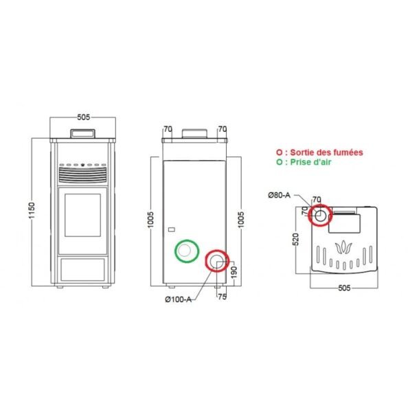 Poêle à granules en céramique - ORIGINE PHEBO Maia Maxi 14 kW – Image 4