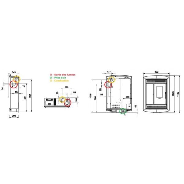 Poêle à granules extra plat canalisable - EXTRAFLAME Souvenir Lux Evo 11 kW – Image 6